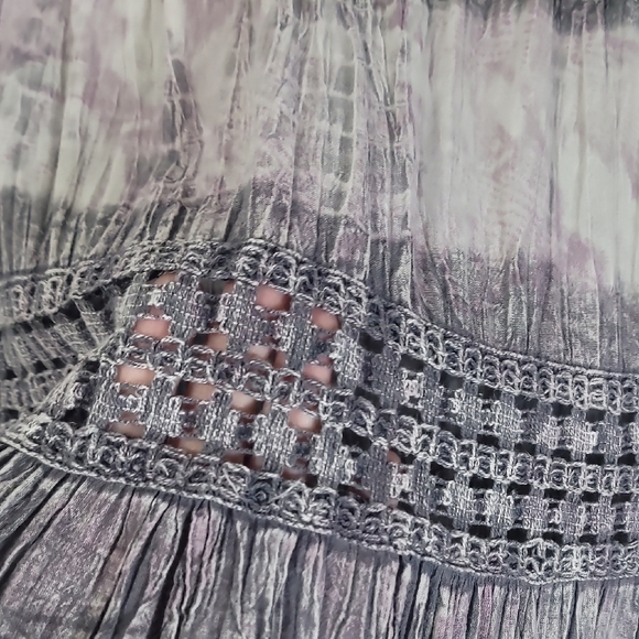 Y2K Vintage Women Tiered Tie Dye Maxi Skirt Size S Hippie Boho Crochet Fairy - Picture 6 of 12